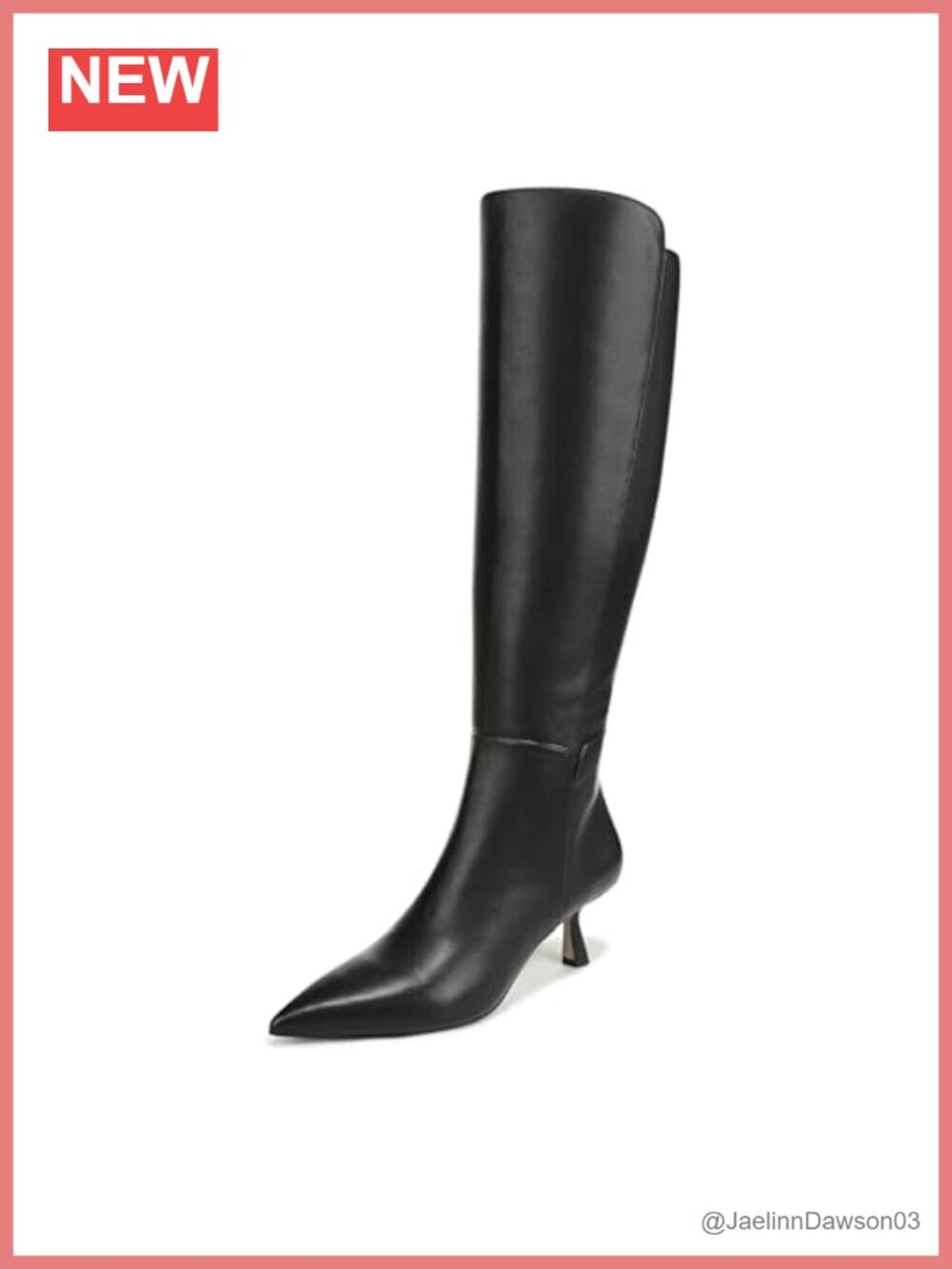 Sam Edelman Taylin Knee-High Boots Kitten Heel Zip Leather-PU